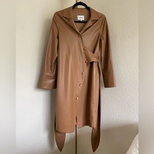 Nanushka Faux Leather Wrap Dress